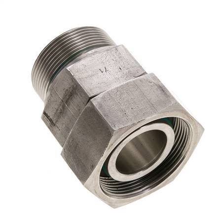 38S y M48x2 Rótula recta de acero inoxidable con rosca macho 315 bar Junta tórica de FKM Cono de sellado ajustable ISO 8434-1