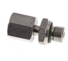 Rótula recta de acero inoxidable 6L y G1/8'' con rosca macho 315 bar FKM ajustable ISO 8434-1