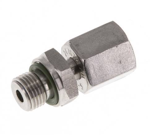 Rótula recta de acero inoxidable 6L y G1/8'' con rosca macho 315 bar FKM ajustable ISO 8434-1