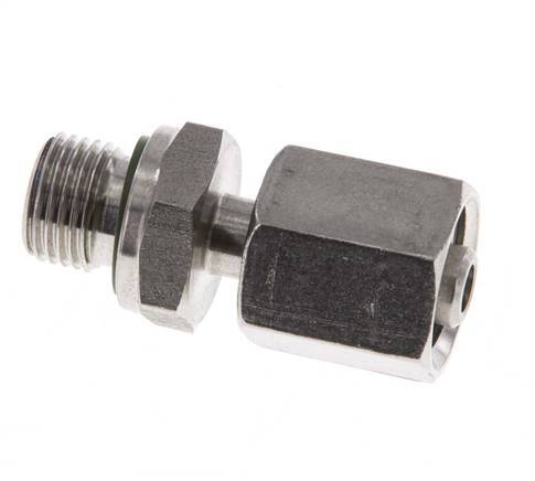 Rótula recta de acero inoxidable 6L y G1/8'' con rosca macho 315 bar FKM ajustable ISO 8434-1