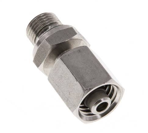 Rótula recta de acero inoxidable 6L y G1/8'' con rosca macho 315 bar FKM ajustable ISO 8434-1