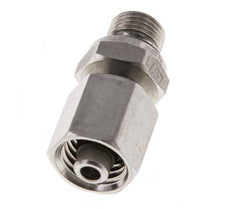 Rótula recta de acero inoxidable 6L y G1/8'' con rosca macho 315 bar FKM ajustable ISO 8434-1