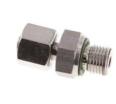Rótula recta de acero inoxidable de 8L y G1/4'' con rosca macho 315 bar FKM ajustable ISO 8434-1
