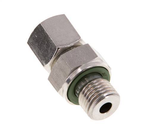 Rótula recta de acero inoxidable de 8L y G1/4'' con rosca macho 315 bar FKM ajustable ISO 8434-1