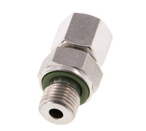 Rótula recta de acero inoxidable de 8L y G1/4'' con rosca macho 315 bar FKM ajustable ISO 8434-1