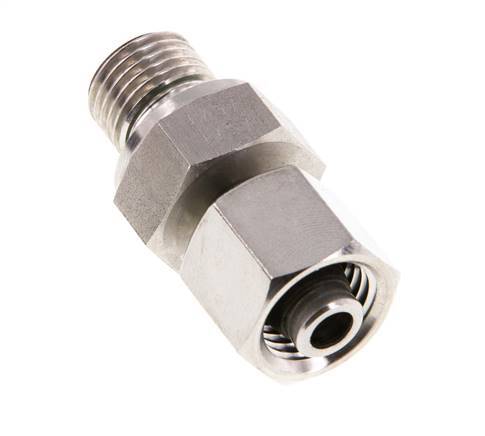 Rótula recta de acero inoxidable de 8L y G1/4'' con rosca macho 315 bar FKM ajustable ISO 8434-1