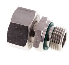 Rótula recta de acero inoxidable 18L y G1/2'' con rosca macho 315 bar FKM ajustable ISO 8434-1