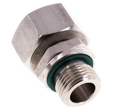 Rótula recta de acero inoxidable 18L y G1/2'' con rosca macho 315 bar FKM ajustable ISO 8434-1