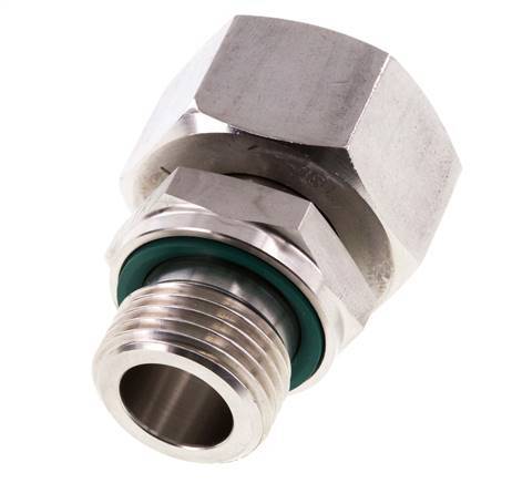 Rótula recta de acero inoxidable 18L y G1/2'' con rosca macho 315 bar FKM ajustable ISO 8434-1