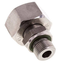 Rótula recta de acero inoxidable 18L y G3/8'' con rosca macho 315 bar FKM ajustable ISO 8434-1