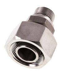 Rótula recta de acero inoxidable 18L y G3/8'' con rosca macho 315 bar FKM ajustable ISO 8434-1