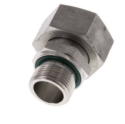 Rótula recta de acero inoxidable 28L y G3/4'' con rosca macho 160 bar FKM ajustable ISO 8434-1