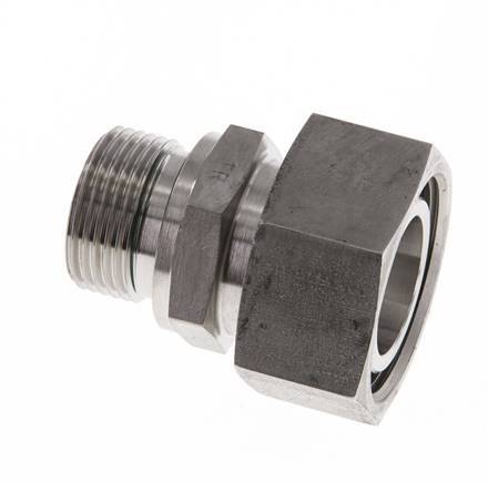 Rótula recta de acero inoxidable 28L y G3/4'' con rosca macho 160 bar FKM ajustable ISO 8434-1