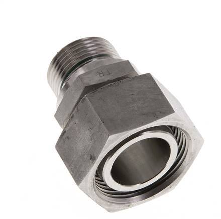 Rótula recta de acero inoxidable 28L y G3/4'' con rosca macho 160 bar FKM ajustable ISO 8434-1