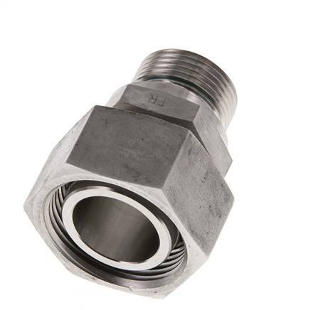 Rótula recta de acero inoxidable 28L y G3/4'' con rosca macho 160 bar FKM ajustable ISO 8434-1