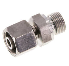 10S y G3/8'' Eslabón giratorio recto de acero inoxidable con rosca macho 630 bar FKM ajustable ISO 8434-1