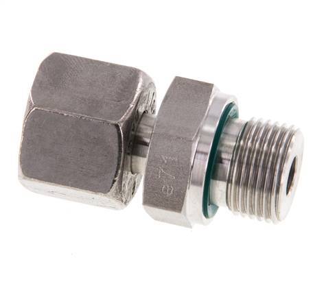 10S y G3/8'' Eslabón giratorio recto de acero inoxidable con rosca macho 630 bar FKM ajustable ISO 8434-1