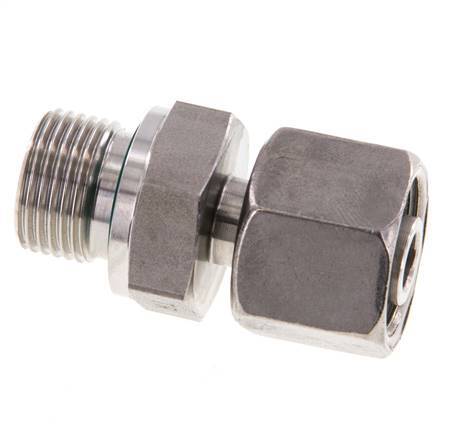 10S y G3/8'' Eslabón giratorio recto de acero inoxidable con rosca macho 630 bar FKM ajustable ISO 8434-1