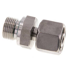 10S y G3/8'' Eslabón giratorio recto de acero inoxidable con rosca macho 630 bar FKM ajustable ISO 8434-1