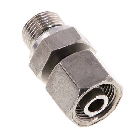 10S y G3/8'' Eslabón giratorio recto de acero inoxidable con rosca macho 630 bar FKM ajustable ISO 8434-1