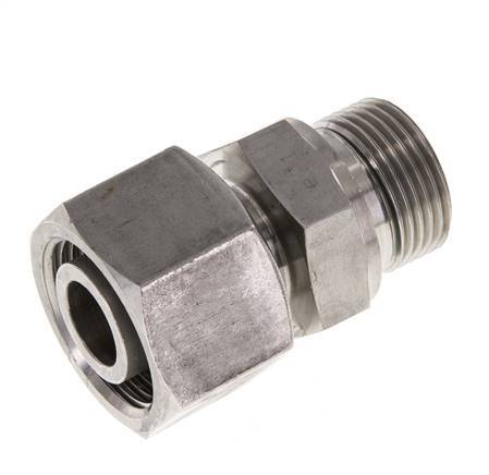 20S y G3/4'' Acero Inoxidable Giratorio Recto con Rosca Macho 400 bar FKM Ajustable ISO 8434-1