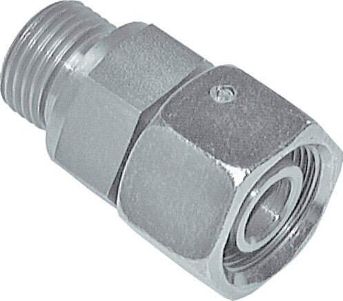 8L & G1/4'' Zink plated Steel Straight Swivel with Male Threads 315 bar NBR O-ring Sealing Cone Adjustable ISO 8434-1 [2 Pieces]