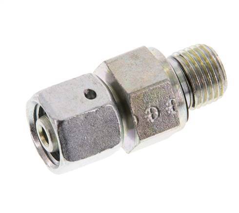 8L & G1/4'' Zink plated Steel Straight Swivel with Male Threads 315 bar NBR O-ring Sealing Cone Adjustable ISO 8434-1 [2 Pieces]