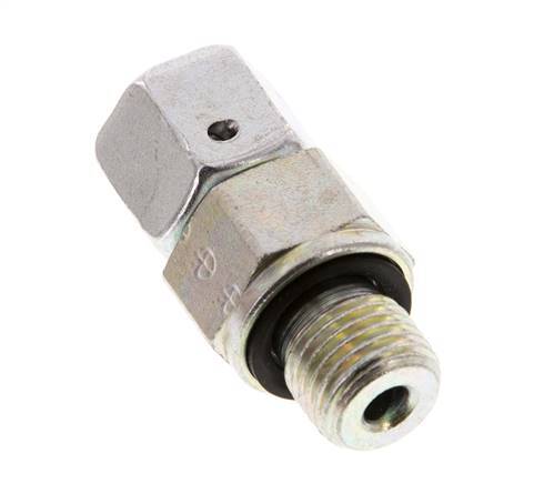 8L & G1/4'' Zink plated Steel Straight Swivel with Male Threads 315 bar NBR O-ring Sealing Cone Adjustable ISO 8434-1 [2 Pieces]