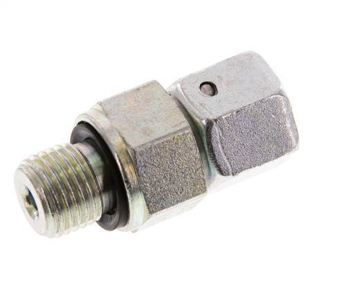 8L & G1/4'' Zink plated Steel Straight Swivel with Male Threads 315 bar NBR O-ring Sealing Cone Adjustable ISO 8434-1 [2 Pieces]