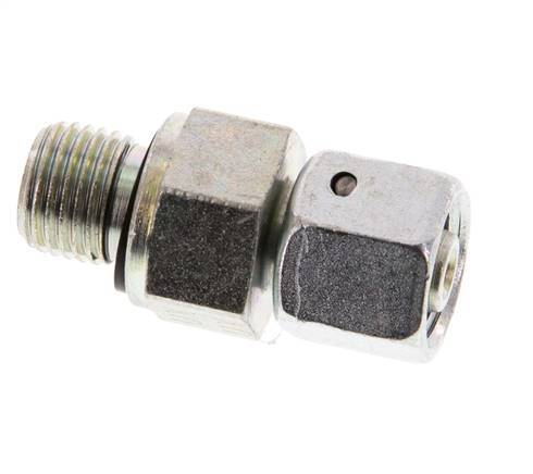 8L & G1/4'' Zink plated Steel Straight Swivel with Male Threads 315 bar NBR O-ring Sealing Cone Adjustable ISO 8434-1 [2 Pieces]