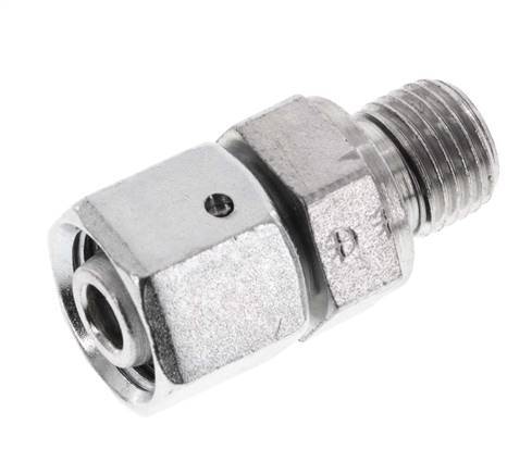 10L&G1/4'' Zink plated Steel Straight Swivel with Male Threads 315 bar NBR O-ring Sealing Cone Adjustable ISO 8434-1 [2 Pieces]