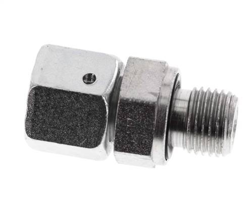 10L&G1/4'' Zink plated Steel Straight Swivel with Male Threads 315 bar NBR O-ring Sealing Cone Adjustable ISO 8434-1 [2 Pieces]