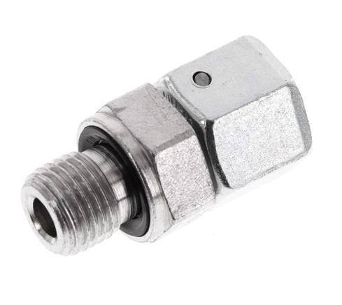 10L&G1/4'' Zink plated Steel Straight Swivel with Male Threads 315 bar NBR O-ring Sealing Cone Adjustable ISO 8434-1 [2 Pieces]