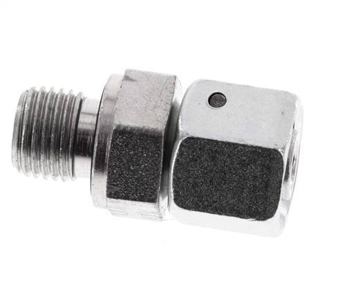 10L&G1/4'' Zink plated Steel Straight Swivel with Male Threads 315 bar NBR O-ring Sealing Cone Adjustable ISO 8434-1 [2 Pieces]