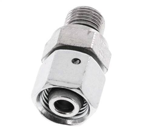 10L&G1/4'' Zink plated Steel Straight Swivel with Male Threads 315 bar NBR O-ring Sealing Cone Adjustable ISO 8434-1 [2 Pieces]