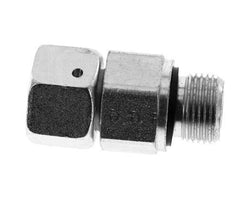 12L&G3/8'' Zink plated Steel Straight Swivel with Male Threads 315 bar NBR O-ring Sealing Cone Adjustable ISO 8434-1 [2 Pieces]