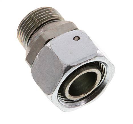 22L y G3/4'' Acero zincado Rótula recta con rosca macho 160 bar Junta tórica de NBR Cono de estanquidad Ajustable ISO 8434-1