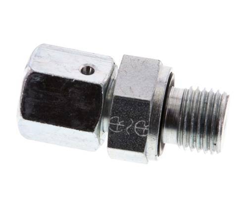6S y G1/4'' Acero zincado Rótula recta con rosca macho 630 bar Junta tórica de NBR Cono de estanquidad Ajustable ISO 8434-1