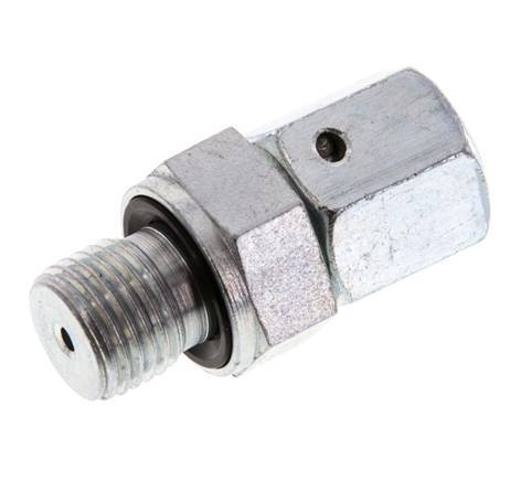 6S y G1/4'' Acero zincado Rótula recta con rosca macho 630 bar Junta tórica de NBR Cono de estanquidad Ajustable ISO 8434-1