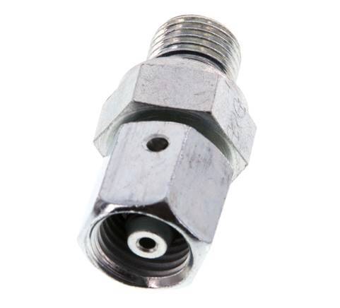 6S y G1/4'' Acero zincado Rótula recta con rosca macho 630 bar Junta tórica de NBR Cono de estanquidad Ajustable ISO 8434-1