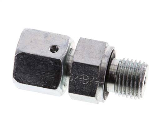 8S & G1/4'' Acero zincado Rótula recta con rosca macho 630 bar Junta tórica de NBR Cono de estanquidad Ajustable ISO 8434-1