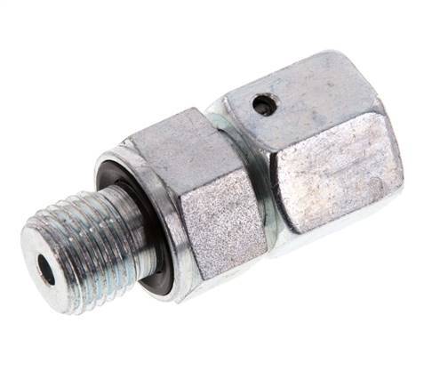 8S & G1/4'' Acero zincado Rótula recta con rosca macho 630 bar Junta tórica de NBR Cono de estanquidad Ajustable ISO 8434-1