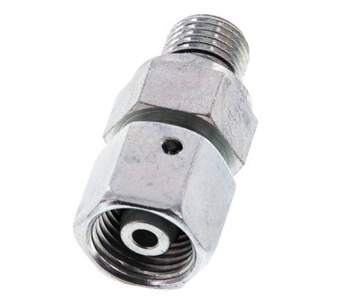 8S & G1/4'' Acero zincado Rótula recta con rosca macho 630 bar Junta tórica de NBR Cono de estanquidad Ajustable ISO 8434-1