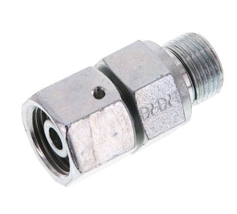 10S y G3/8'' Acero zincado Rótula recta con rosca macho 630 bar Junta tórica de NBR Cono de estanquidad Ajustable ISO 8434-1