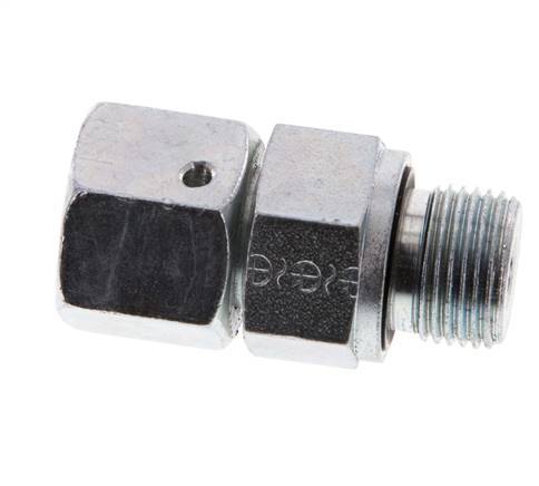 10S y G3/8'' Acero zincado Rótula recta con rosca macho 630 bar Junta tórica de NBR Cono de estanquidad Ajustable ISO 8434-1