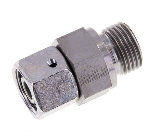 12S y G1/2'' Rótula recta de acero galvanizado con rosca macho 630 bar Junta tórica de NBR Cono de cierre ajustable ISO 8434-1