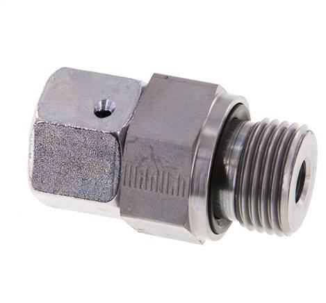 12S y G1/2'' Rótula recta de acero galvanizado con rosca macho 630 bar Junta tórica de NBR Cono de cierre ajustable ISO 8434-1