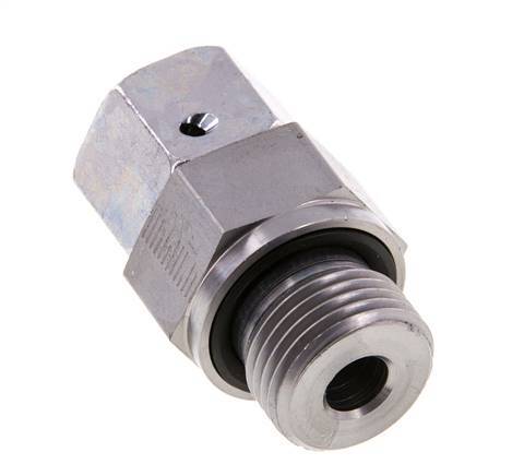 12S y G1/2'' Rótula recta de acero galvanizado con rosca macho 630 bar Junta tórica de NBR Cono de cierre ajustable ISO 8434-1