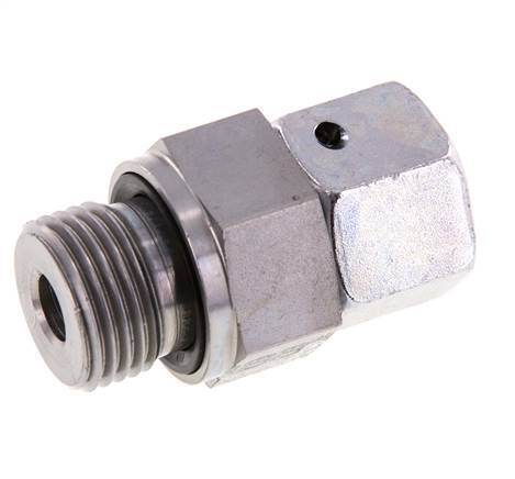 12S y G1/2'' Rótula recta de acero galvanizado con rosca macho 630 bar Junta tórica de NBR Cono de cierre ajustable ISO 8434-1