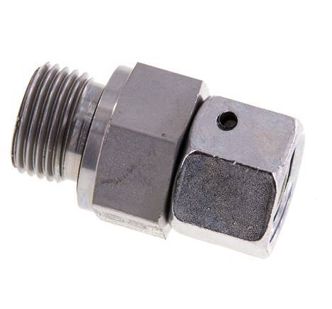 12S y G1/2'' Rótula recta de acero galvanizado con rosca macho 630 bar Junta tórica de NBR Cono de cierre ajustable ISO 8434-1